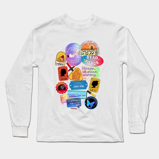 reylo stickers quotes v1 Long Sleeve T-Shirt by mariabelendg